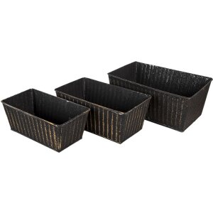 Clayre & Eef Blumentöpfe Indoor 3er Set Schwarz...