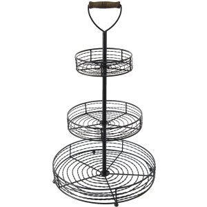 Clayre & Eef 6Y4687 Etagere 3 Etagen Schwarz Ø...