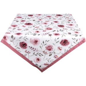 Clayre & Eef RUR01 Tischdecke Quadratisch Rosa...