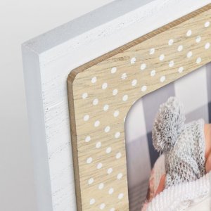 ZEP Baby-Fotorahmen Yoghi 10x15 cm Holz Punkte-Design mit...