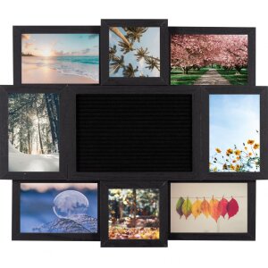 Henzo Letterboard 57x47 cm Schwarz mit Fotorahmen und...