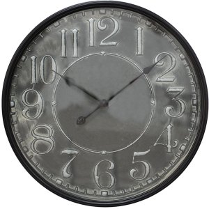 Clayre & Eef 5KL0215 Wanduhr Grau Ø 60x6 cm -...