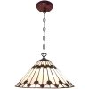 Clayre & Eef 5LL-6176 Lampă suspendată Tiffany alb, maro Ø 40 cm E27-max 1x60W