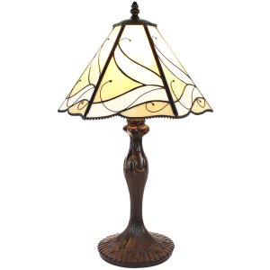 Clayre & Eef 5LL-6189 Tiffany Tischlampe Beige ,Braun...