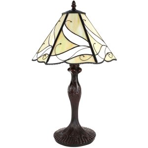 Clayre & Eef 5LL-6189 Tiffany Tischlampe Beige ,Braun...