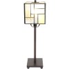 Clayre & Eef 5LL-6190 Lampă de masă Tiffany gri, alb 13x13x28 cm E14-max 1x25W