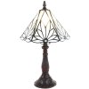 Clayre & Eef 5LL-6191 Lampă de masă Tiffany alb, maro Ø 20x34 cm E14-max 1x25W