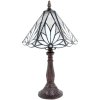 Clayre & Eef 5LL-6191 Lampă de masă Tiffany alb, maro Ø 20x34 cm E14-max 1x25W