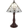 Clayre & Eef 5LL-6191 Lampă de masă Tiffany alb, maro Ø 20x34 cm E14-max 1x25W