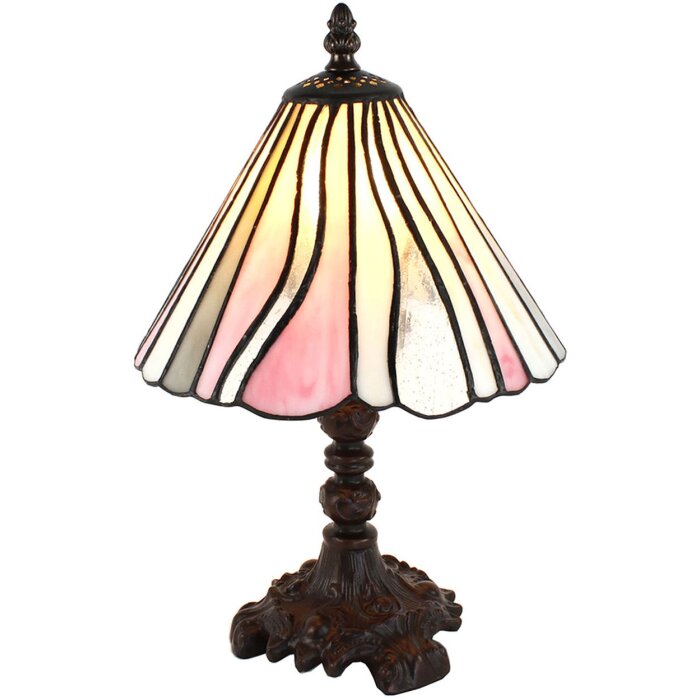 Clayre & Eef 5LL-6193 Lampă de masă Tiffany roz, albastru Ø 20x34 cm E14-max 1x25W