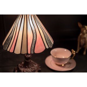 Clayre & Eef 5LL-6193 Lampă de masă Tiffany roz, albastru Ø 20x34 cm E14-max 1x25W