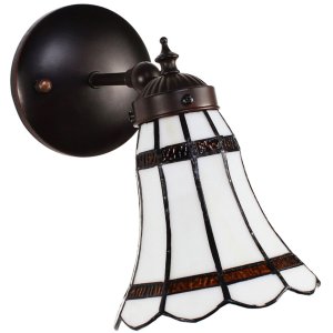 Clayre & Eef 5LL-6205 Tiffany Wandlampe Weiß,...