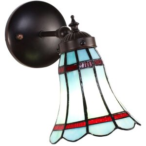 Clayre & Eef 5LL-6206 Tiffany Wandlampe Blau, Rot...