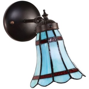 Clayre & Eef 5LL-6206 Tiffany Wandlampe Blau, Rot...