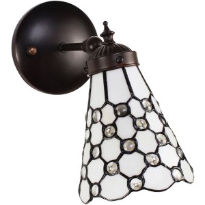 Clayre & Eef 5LL-6207 Tiffany Wandlampe Weiß...