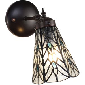 Clayre & Eef 5LL-6208 Tiffany Wandlampe Grau, Blau...