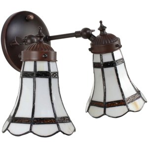 Clayre & Eef 5LL-6212 Tiffany Wandlampe Weiß,...