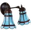 Clayre & Eef 5LL-6213 Lampă de perete Tiffany albastru, roșu 30x23x23 cm E14-max 2x25W