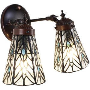 Clayre & Eef 5LL-6215 Tiffany Wandlampe Grau, Blau...