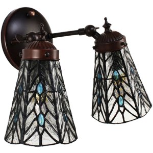 Clayre & Eef 5LL-6215 Tiffany Wandlampe Grau, Blau...