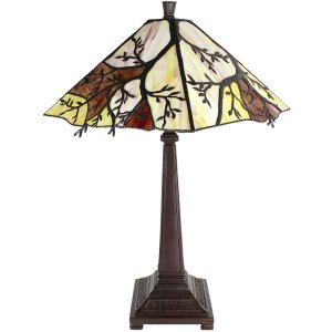 Clayre & Eef 5LL-6226 Tiffany Tischlampe Braun, Beige...