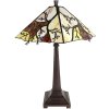 Clayre & Eef 5LL-6226 Lampă de masă Tiffany maro, bej Ø 36x57 cm E27-max 2x60W