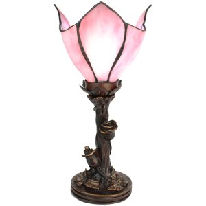 Clayre & Eef 5LL-6232 Tiffany Tischlampe Blume Rosa...