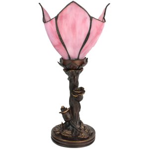 Clayre & Eef 5LL-6232 Tiffany Tischlampe Blume Rosa...