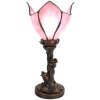 Clayre & Eef 5LL-6232 Lampă de masă Tiffany floare roz Ø 18x32 cm E14-max 1x25W