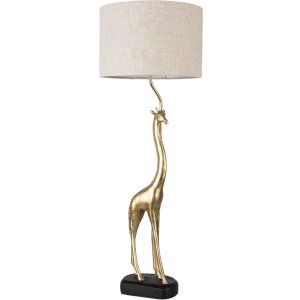 Clayre & Eef 5LMC0011 Tischlampe Giraffe Goldfarbig...