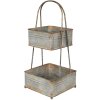 Clayre & Eef 5Y1098 etagere cu 2 niveluri Gri 29x29x66 cm