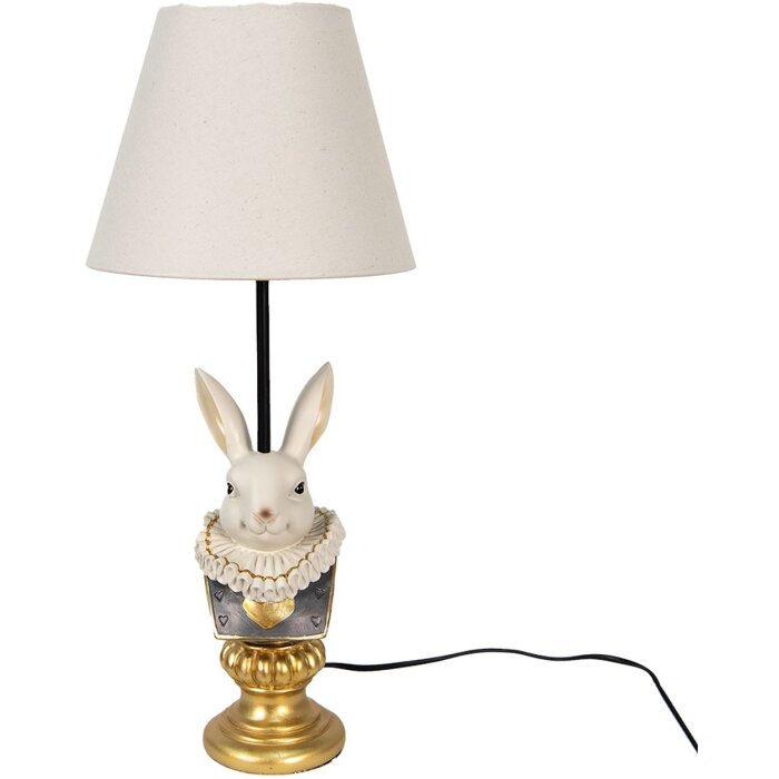 Clayre & Eef 6LMC0056 Lampă de masă Rabbit Beige Ø 22x57 cm