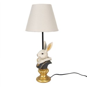 Clayre & Eef 6LMC0056 Tischlampe Kaninchen Beige...