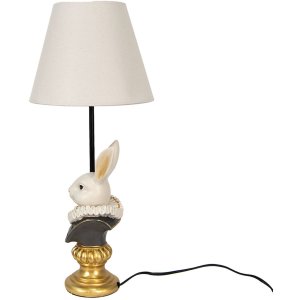 Clayre & Eef 6LMC0056 Lampă de masă Rabbit Beige Ø 22x57 cm