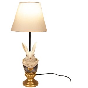 Clayre & Eef 6LMC0056 Lampă de masă Rabbit Beige Ø 22x57 cm