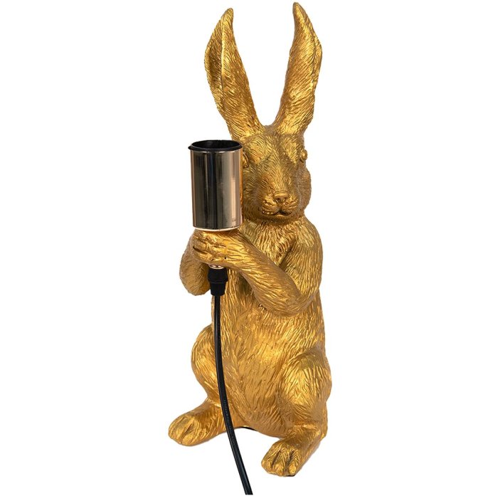 Clayre & Eef 6LMP748 Lampă de masă rabbit gold 13x17x36 cm E27 max 60W