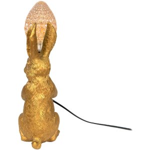 Clayre & Eef 6LMP748 Lampă de masă rabbit gold 13x17x36 cm E27 max 60W