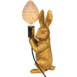 Clayre & Eef 6LMP748 Lampă de masă rabbit gold 13x17x36 cm E27 max 60W