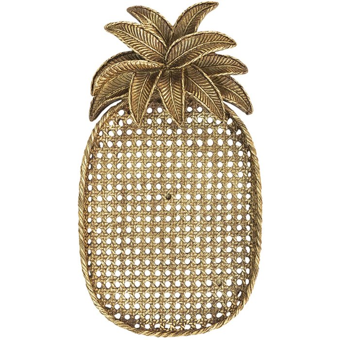 Clayre & Eef 6PR4774 Bol decorativ Ananas Aur 40x22x4 cm Poliresină