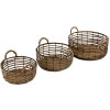 Clayre & Eef 6RO0543 Set de 3 coșuri de depozitare maro Ø 39x15 cm