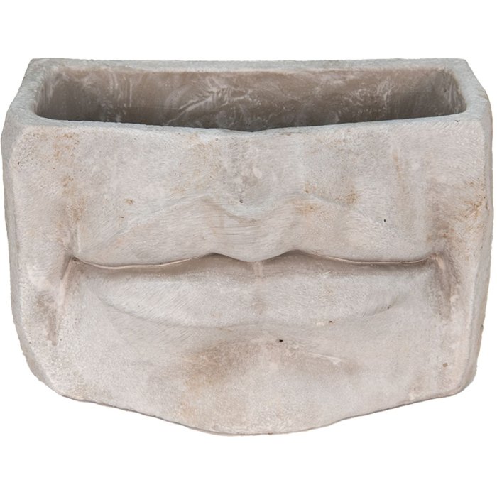 Clayre & Eef 6TE0389S Ghiveci de flori de interior Mouth Grey 21x13x14 cm