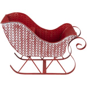 Clayre & Eef 6Y4708 Decorațiune de Crăciun Sleigh Roșu 32x15x24 cm