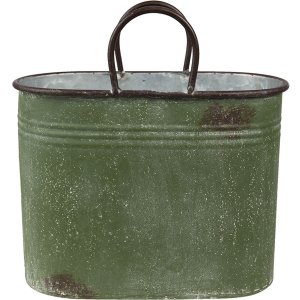 Clayre & Eef 6Y4773 Ghiveci de flori pentru interior verde, maro 36x18x25 - 30x15x23 cm