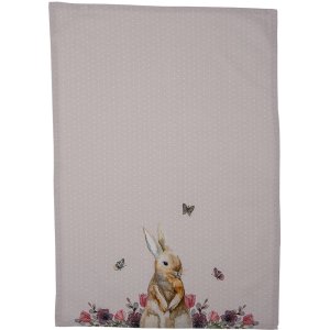 Clayre & Eef HBU42 Geschirrtuch Rosa, Beige 50x70 cm