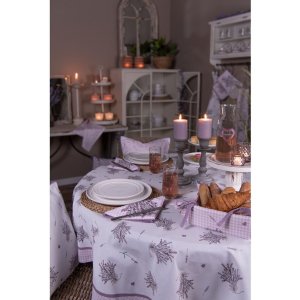 Clayre & Eef LAG29 Pernă pentru scaun 40x40 cm Spumă Violet Alb Lavanda