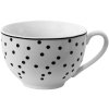 Clayre & Eef Ceașcă de cafea cu farfurioară alb, negru 12x9x6 - Ø 14x2 cm 238 ml