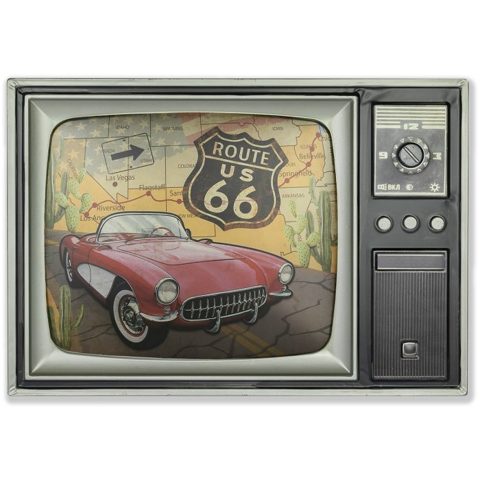 ZEP decor de perete TELE 48x34x4 cm TV Route 66