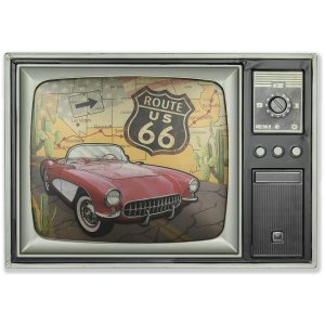 ZEP Wanddekoration TELE 48x34x4 cm Fernseher Route 66