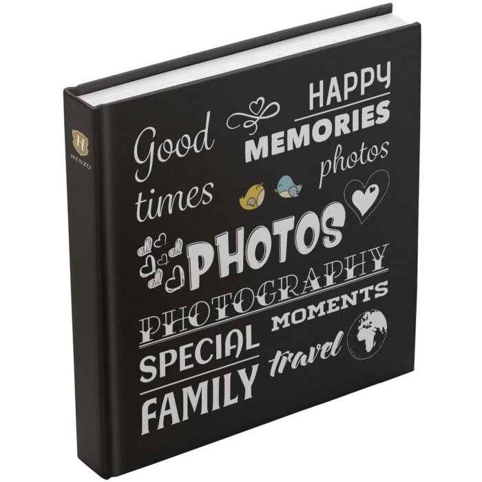 Henzo Album foto Jumbo Wording negru 30x30 cm 100 pagini albe