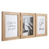 Henzo cadru dublu din lemn Piano 3 fotografii 10x15 cm Bej MDF lemn pentru montaj